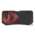 ULTRADESK Herný stôl FRAG XXL RED, 160 x 75 cm, 75 cm, držiak nápojov a slúchadiel, stojan BEAM, s celoplošnou XXL podložkou pod m