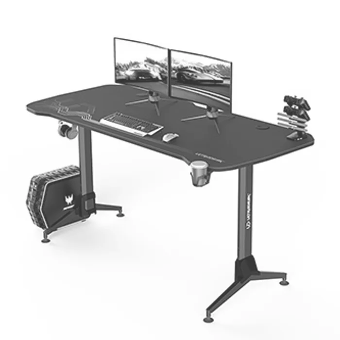 Hlavný obrázok produktu ULTRADESK Herní stůl GRAND BLACK, 160x70 cm, 70-80 cm, 3 úrovně výšky, s XXL podložkou po