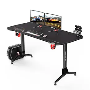 ULTRADESK Herný stôl GRAND BLACK, 160x75 cm, 70-80 cm, 3 úrovne výšky, s XXL podložkou pod myš, držiak slúchadiel aj nápojov