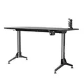 ULTRADESK Herný stôl GRAND BLACK, 160x75 cm, 70-80 cm, 3 úrovne výšky, s XXL podložkou pod myš, držiak slúchadiel aj nápojov