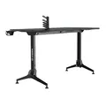 ULTRADESK Herný stôl GRAND BLUE, 160x75 cm, 70-80 cm, 3 úrovne výšky, s XXL podložkou pod myš, držiak slúchadiel aj nápojov