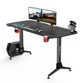 ULTRADESK Herný stôl GRAND BLUE, 160x75 cm, 70-80 cm, 3 úrovne výšky, s XXL podložkou pod myš, držiak slúchadiel aj nápojov