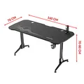 ULTRADESK Herný stôl GRAND RED, 160x75 cm, 70-80 cm, 3 úrovne výšky, s XXL podložkou pod myš, držiak slúchadiel aj nápojov