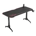 ULTRADESK Herný stôl GRAND RED, 160x75 cm, 70-80 cm, 3 úrovne výšky, s XXL podložkou pod myš, držiak slúchadiel aj nápojov