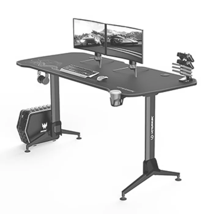 Hlavný obrázok produktu ULTRADESK Herní stůl GRAND RED, 160x70 cm, 70-80 cm, 3 úrovně výšky, s XXL podložkou pod