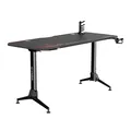 ULTRADESK Herný stôl GRAND RED, 160x75 cm, 70-80 cm, 3 úrovne výšky, s XXL podložkou pod myš, držiak slúchadiel aj nápojov