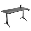 ULTRADESK Herný stôl GRAND WHITE, 160x75 cm, 70-80 cm, 3 úrovne výšky, s XXL podložkou pod myš, držiak slúchadiel aj nápojov