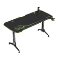 ULTRADESK Herný stôl GRAND YELLOW-GREEN, 160x75 cm, 70-80 cm, 3 úrovne výšky, s XXL podložkou pod myš, držiak slúchadiel aj nápojo
