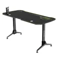 ULTRADESK Herný stôl GRAND YELLOW-GREEN, 160x75 cm, 70-80 cm, 3 úrovne výšky, s XXL podložkou pod myš, držiak slúchadiel aj nápojo