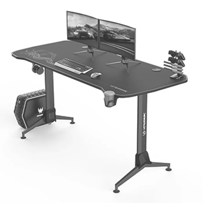 Hlavný obrázok produktu ULTRADESK Herní stůl GRAND YELLOW-GREEN, 160x70 cm, 70-80 cm, 3 úrovně výšky, s XXL podlo
