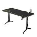 ULTRADESK Herný stôl GRAND YELLOW-GREEN, 160x75 cm, 70-80 cm, 3 úrovne výšky, s XXL podložkou pod myš, držiak slúchadiel aj nápojo