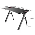 ULTRADESK Herný stôl INVADER - BLACK, 120x64 cm, 75 cm, podsvietený, s XL podložkou pod myš, držiak slúchadiel aj nápojov