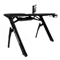 ULTRADESK Herný stôl INVADER - BLACK, 120x64 cm, 75 cm, podsvietený, s XL podložkou pod myš, držiak slúchadiel aj nápojov