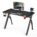 ULTRADESK Herný stôl INVADER - BLACK, 120x64 cm, 75 cm, podsvietený, s XL podložkou pod myš, držiak slúchadiel aj nápojov