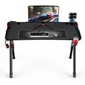 ULTRADESK Herný stôl INVADER - BLACK, 120x64 cm, 75 cm, podsvietený, s XL podložkou pod myš, držiak slúchadiel aj nápojov