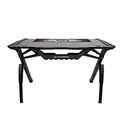 ULTRADESK Herný stôl INVADER - BLACK, 120x64 cm, 75 cm, podsvietený, s XL podložkou pod myš, držiak slúchadiel aj nápojov