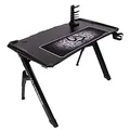ULTRADESK Herný stôl INVADER - BLACK, 120x64 cm, 75 cm, podsvietený, s XL podložkou pod myš, držiak slúchadiel aj nápojov
