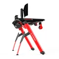 ULTRADESK Herný stôl INVADER - RED, 120x64 cm, 75 cm, podsvietený, s XL podložkou pod myš, držiak slúchadiel aj nápojov