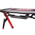 ULTRADESK Herný stôl INVADER - RED, 120x64 cm, 75 cm, podsvietený, s XL podložkou pod myš, držiak slúchadiel aj nápojov