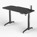 ULTRADESK Herný stôl LEVEL BLACK, 140x66cm, 72-124cm, elektricky nastaviteľná výška, s XXL podložkou pod myš, držiak slúchadiel aj