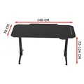 ULTRADESK Herný stôl LEVEL BLACK, 140x66cm, 72-124cm, elektricky nastaviteľná výška, s XXL podložkou pod myš, držiak slúchadiel aj