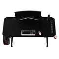 ULTRADESK Herný stôl LEVEL BLACK, 140x66cm, 72-124cm, elektricky nastaviteľná výška, s XXL podložkou pod myš, držiak slúchadiel aj