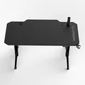 ULTRADESK Herný stôl LEVEL BLACK, 140x66cm, 72-124cm, elektricky nastaviteľná výška, s XXL podložkou pod myš, držiak slúchadiel aj