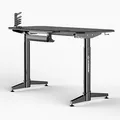 ULTRADESK Herný stôl LEVEL BLACK, 140x66cm, 72-124cm, elektricky nastaviteľná výška, s XXL podložkou pod myš, držiak slúchadiel aj