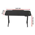 ULTRADESK Herný stôl LEVEL BLUE, 140x66cm, 72-124cm, elektricky nastaviteľná výška, s XXL podložkou pod myš, držiak slúchadiel aj