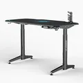 ULTRADESK Herný stôl LEVEL BLUE, 140x66cm, 72-124cm, elektricky nastaviteľná výška, s XXL podložkou pod myš, držiak slúchadiel aj