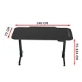 ULTRADESK Herný stôl LEVEL GREEN, 140x66cm, 72-124cm, elektricky nastaviteľná výška, s XXL podložkou pod myš, držiak slúchadiel aj