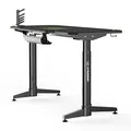 ULTRADESK Herný stôl LEVEL GREEN, 140x66cm, 72-124cm, elektricky nastaviteľná výška, s XXL podložkou pod myš, držiak slúchadiel aj