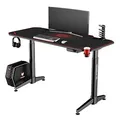 ULTRADESK Herný stôl LEVEL RED, 140x66cm, 72-124cm, elektricky nastaviteľná výška, s XXL podložkou pod myš, držiak slúchadiel aj n