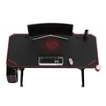 ULTRADESK Herný stôl LEVEL RED, 140x66cm, 72-124cm, elektricky nastaviteľná výška, s XXL podložkou pod myš, držiak slúchadiel aj n