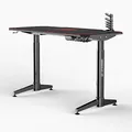 ULTRADESK Herný stôl LEVEL RED, 140x66cm, 72-124cm, elektricky nastaviteľná výška, s XXL podložkou pod myš, držiak slúchadiel aj n
