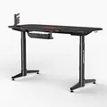 ULTRADESK Herný stôl LEVEL RED, 140x66cm, 72-124cm, elektricky nastaviteľná výška, s XXL podložkou pod myš, držiak slúchadiel aj n