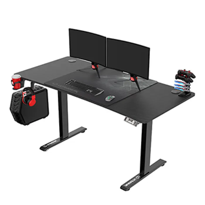 Hlavný obrázok produktu ULTRADESK Herní stůl LEVEL V2, 140x68cm, 72-117cm, elektricky nastavitelná výška, s XXL p