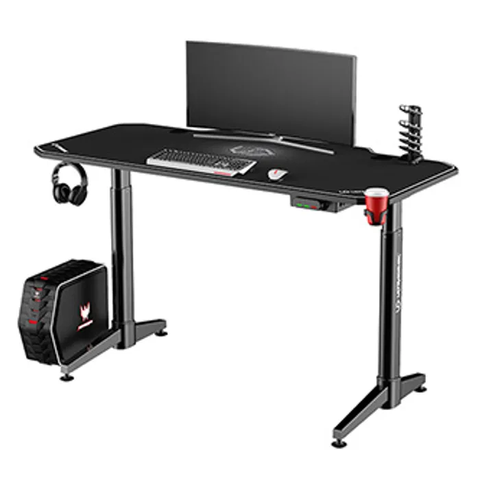 Hlavný obrázok produktu ULTRADESK Herní stůl LEVEL WHITE, 140x70cm, 72-124cm, elektricky nastavitelná výška, s XX
