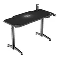 ULTRADESK Herný stôl LEVEL WHITE, 140x66cm, 72-124cm, elektricky nastaviteľná výška, s XXL podložkou pod myš, držiak slúchadiel aj