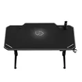 ULTRADESK Herný stôl LEVEL WHITE, 140x66cm, 72-124cm, elektricky nastaviteľná výška, s XXL podložkou pod myš, držiak slúchadiel aj