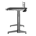 ULTRADESK Herný stôl LEVEL WHITE, 140x66cm, 72-124cm, elektricky nastaviteľná výška, s XXL podložkou pod myš, držiak slúchadiel aj