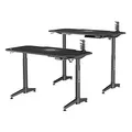 Ďalší obrázok produktu ULTRADESK Herný stôl LEVEL WHITE, 140x66cm, 72-124cm, elektricky nastaviteľná výška, s XXL podložkou pod myš, držiak slúchadiel aj