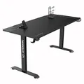 ULTRADESK Herný stôl MOMENTUM - Black, 152,5x70 cm, 75,5 cm, s XXL podložkou pod myš, držiak slúchadiel, nápojov, mobila