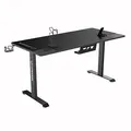 ULTRADESK Herný stôl MOMENTUM - Black, 152,5x70 cm, 75,5 cm, s XXL podložkou pod myš, držiak slúchadiel, nápojov, mobila