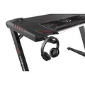 ULTRADESK Herný stôl ROCKET BLACK, 128x68 cm, 78 cm, s XL podložkou pod myš, držiak slúchadiel aj nápojov