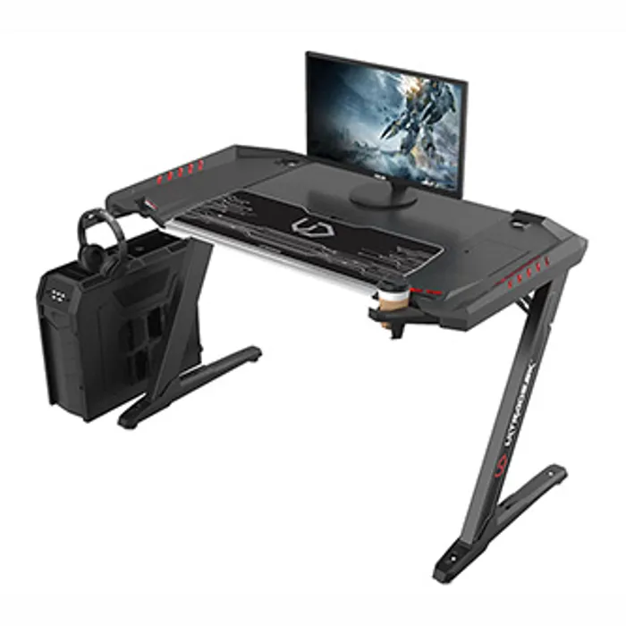 Hlavný obrázok produktu ULTRADESK Herní stůl ROCKET BLACK, 128x68 cm, 78 cm, s XL podložkou pod myš, držák sluchá