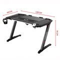 ULTRADESK Herný stôl ROCKET BLACK, 128x68 cm, 78 cm, s XL podložkou pod myš, držiak slúchadiel aj nápojov