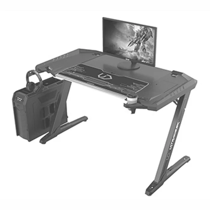 Hlavný obrázok produktu ULTRADESK Herní stůl ROCKET BLACK, 128x68 cm, 78 cm, s XL podložkou pod myš, držák sluchá