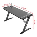 ULTRADESK Herný stôl SPACE XXL BLACK, 154x61 cm, 78 cm, RGB podsvietenie s dotykovým panelom, s celoplošnou podložkou pod myš