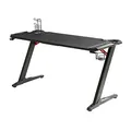 ULTRADESK Herný stôl SPACE XXL BLACK, 154x61 cm, 78 cm, RGB podsvietenie s dotykovým panelom, s celoplošnou podložkou pod myš